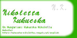 nikoletta kukucska business card